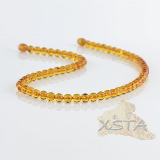 Amber round beads necklace